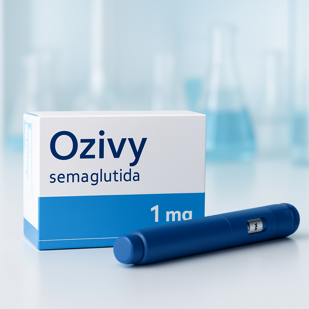 Caixa e caneta injetável do Ozivy (semaglutida) 1mg